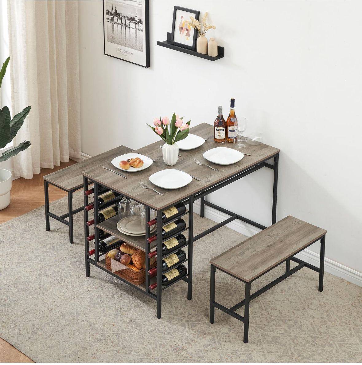 Kitchen table with 2 benches