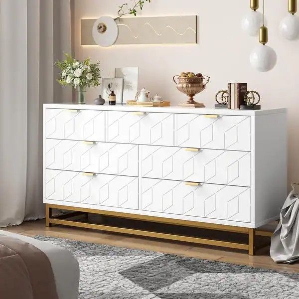 7 Drawer Dresser, White