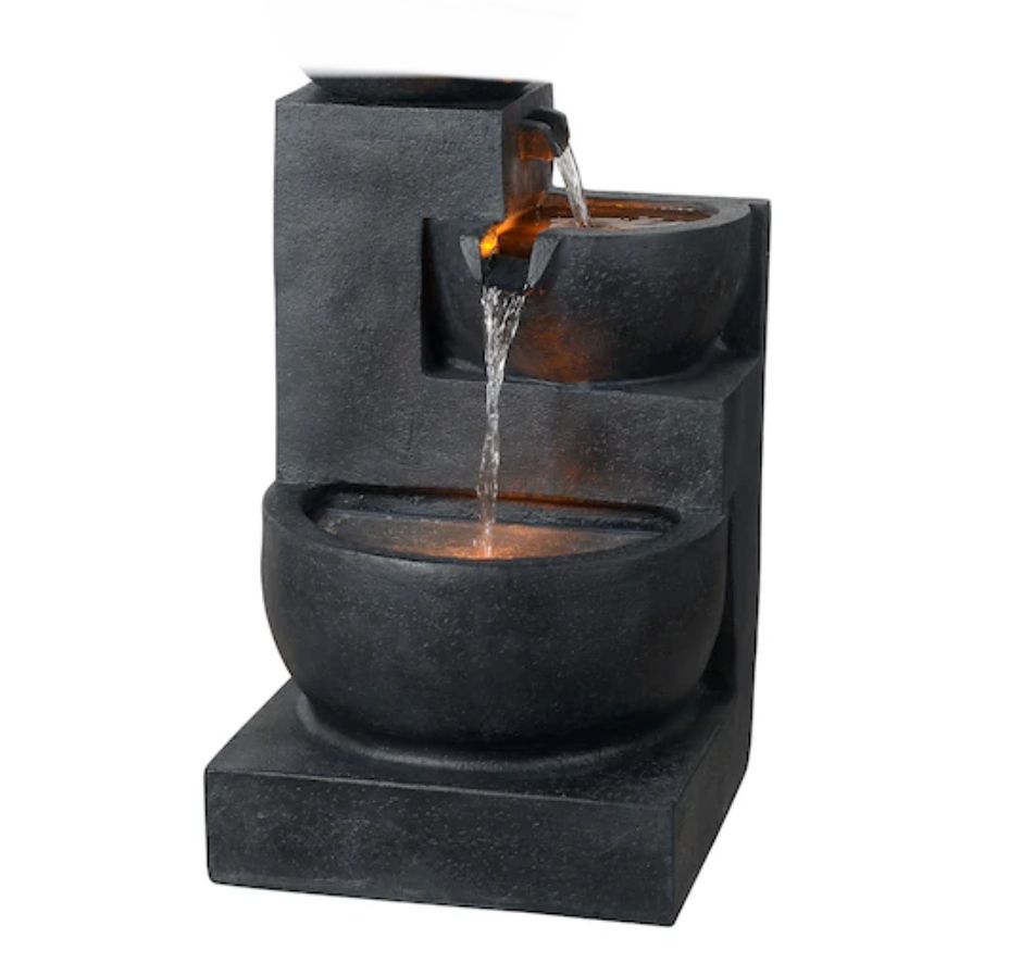 Water feature with lights