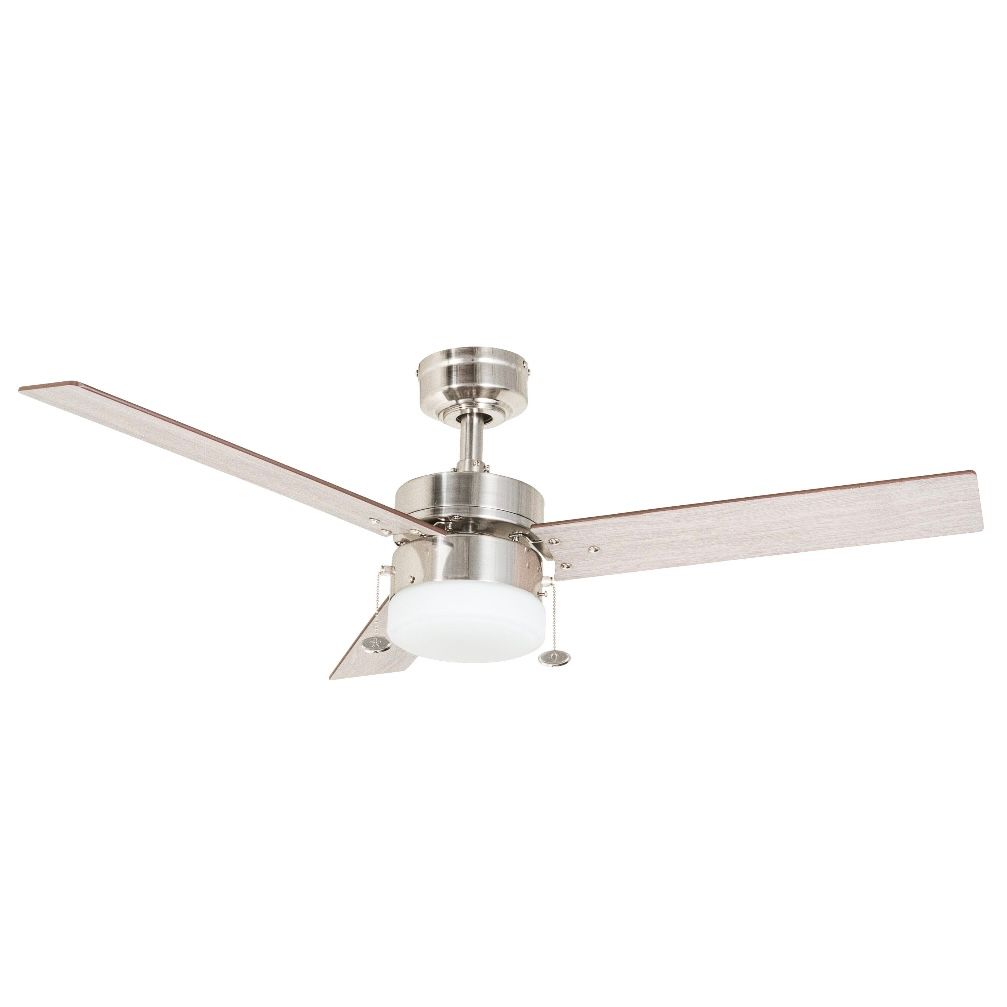 44in Brushed Nickel Ceiling Fan with Light
