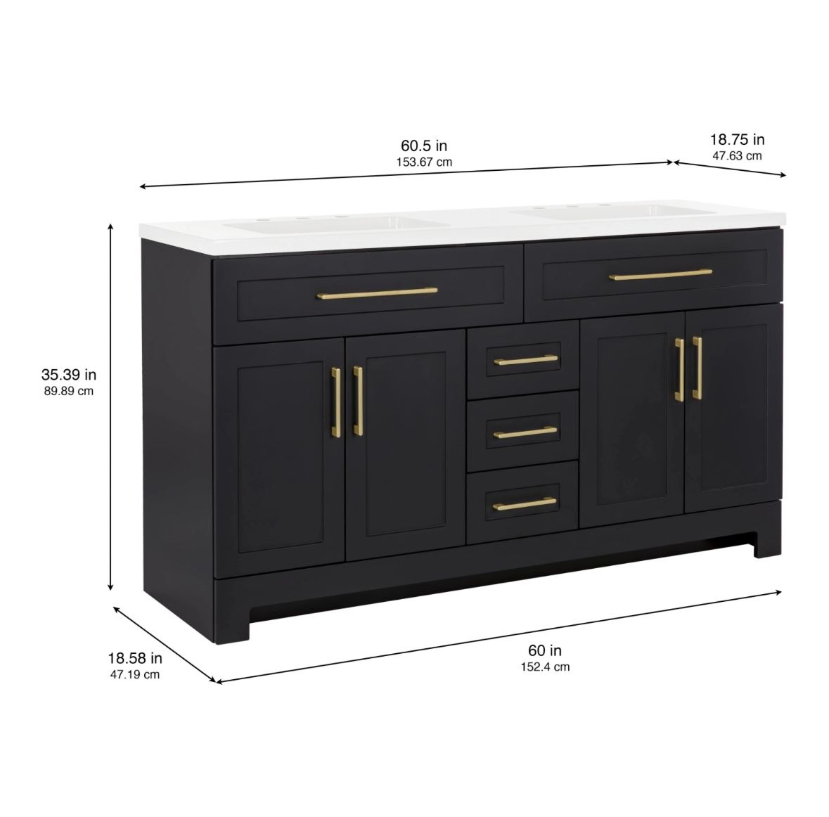 60 inch bathroom vanity base - NO TOP