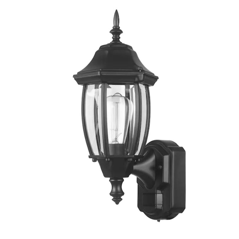 Black Hardwired Outdoor Light