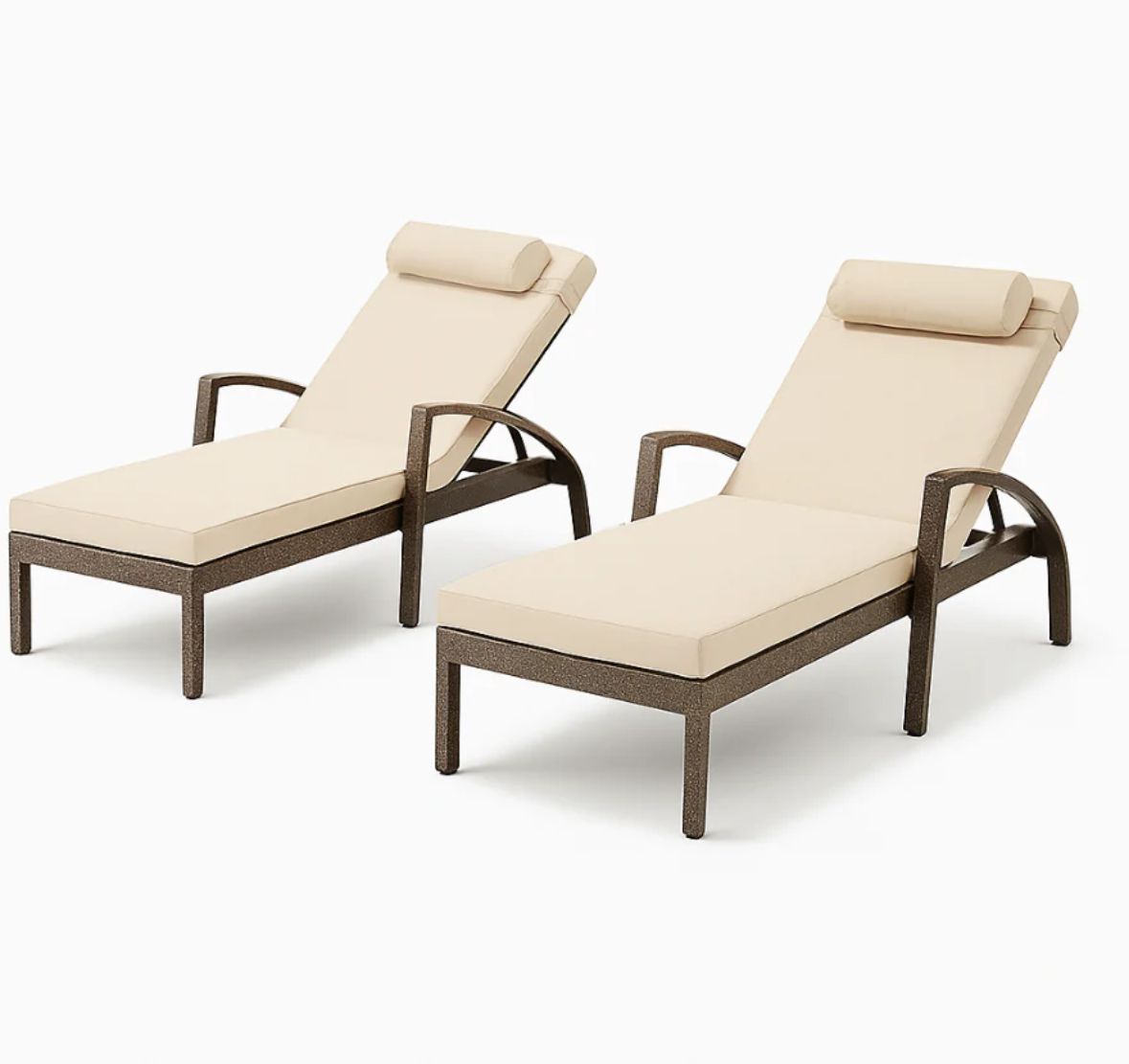 Outdoor chaise lounge chairs - set of 2