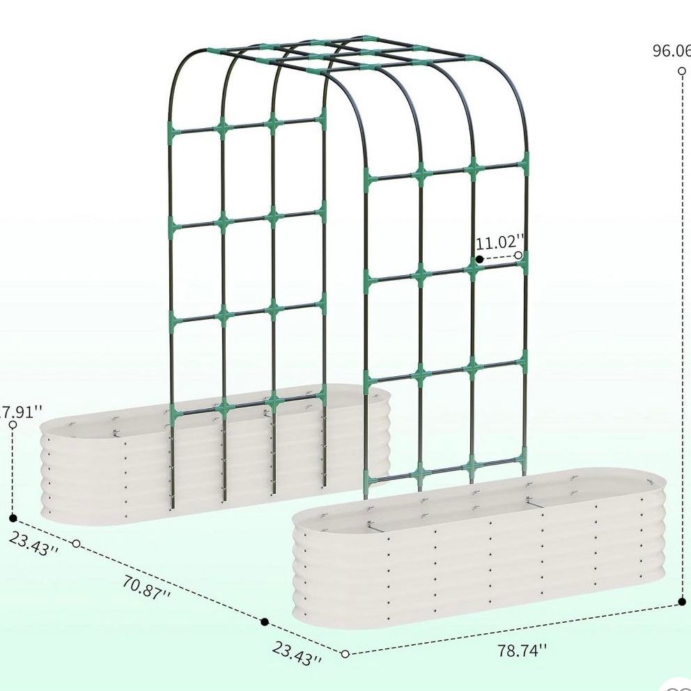 3 in 1 raised Garden Beds With Trellis