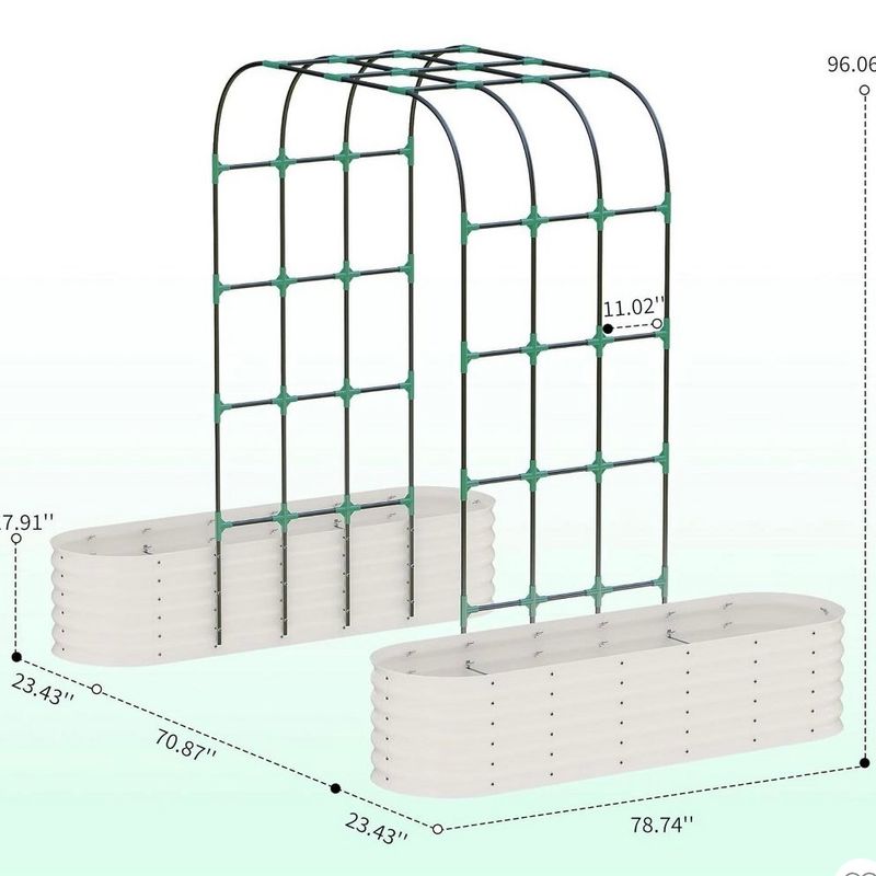 3 in 1 raised Garden Beds With Trellis