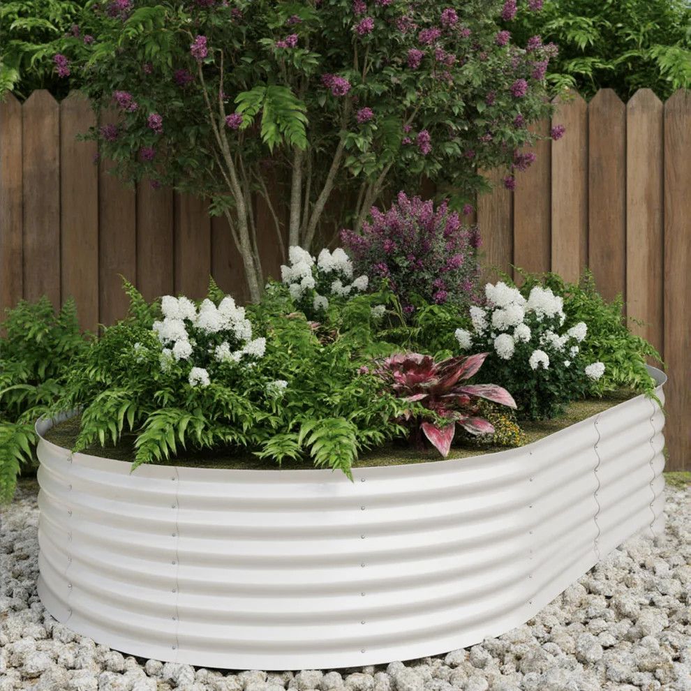 10x4x1.5ft Oval Raised Garden Bed, Galvanized Steel