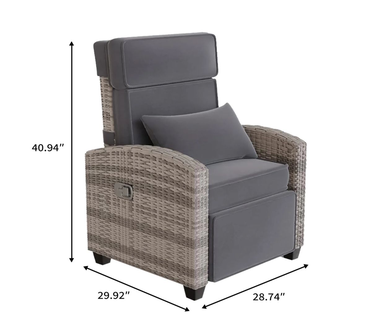 Wicker outdoor recliner