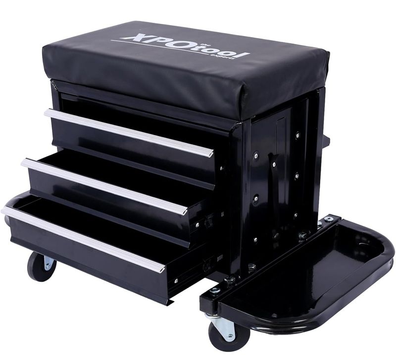 Mechanic roller seat with tool box