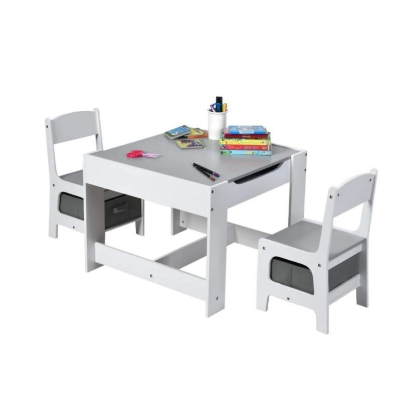 4 in 1 Wooden Activity Table &amp; 2 Chairs