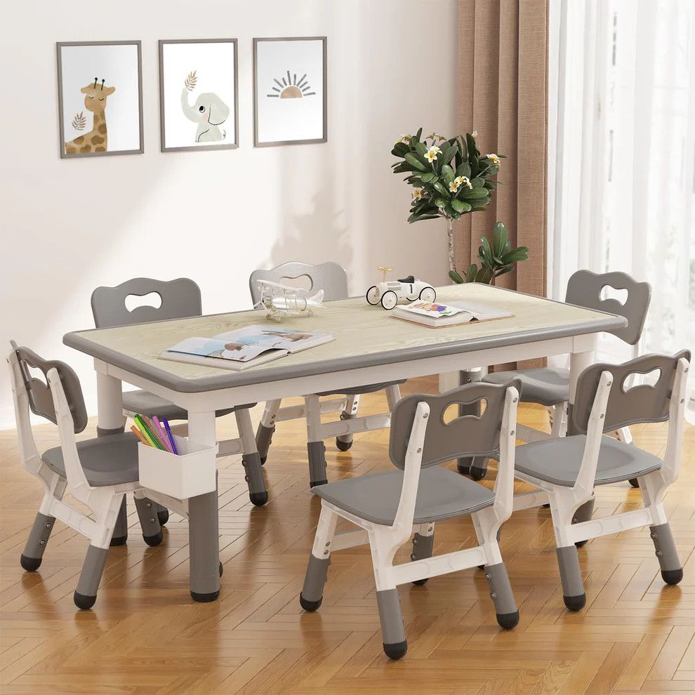 Kids Table and 6 Chairs Set