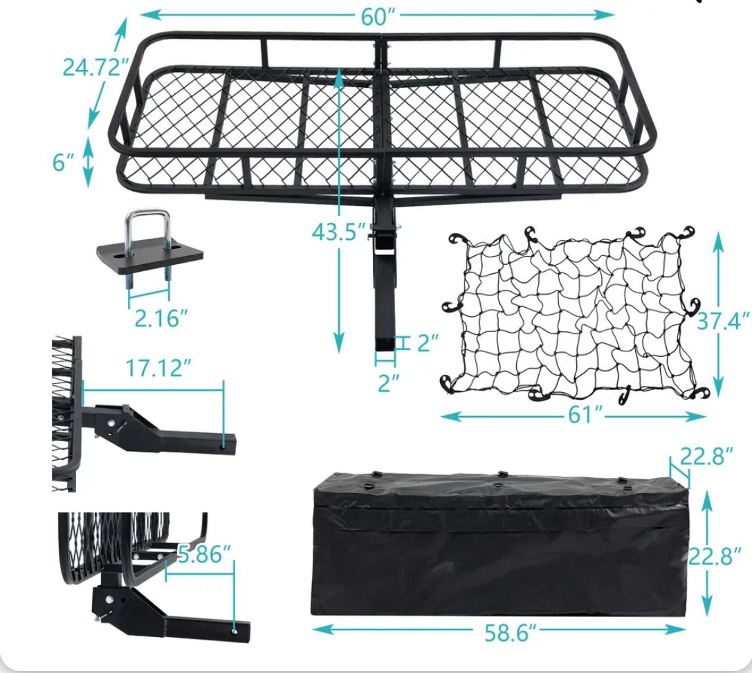 Hitch mount cargo rack