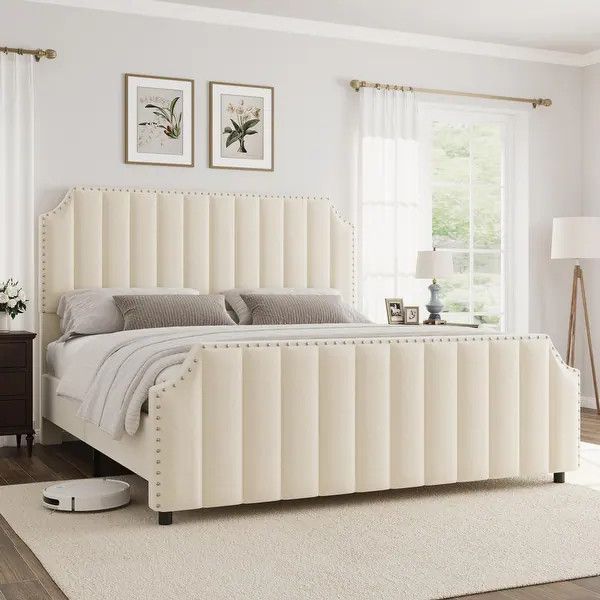 Queen Size Platform Bed Frame with Headboard
