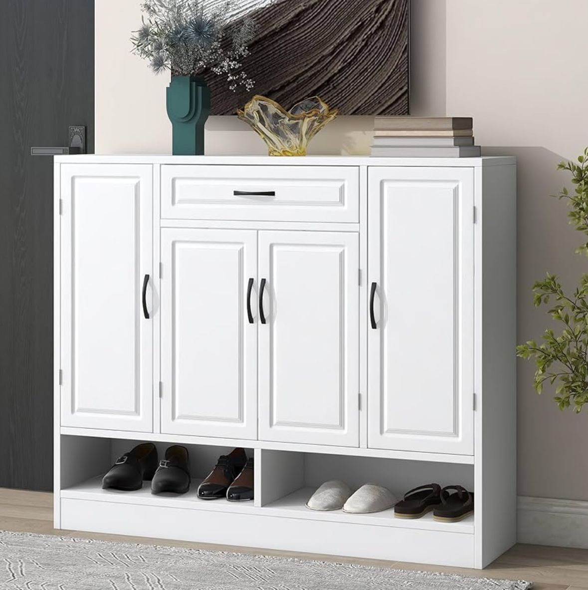 Storage and shoe cabinet - faux top drawer - scratch