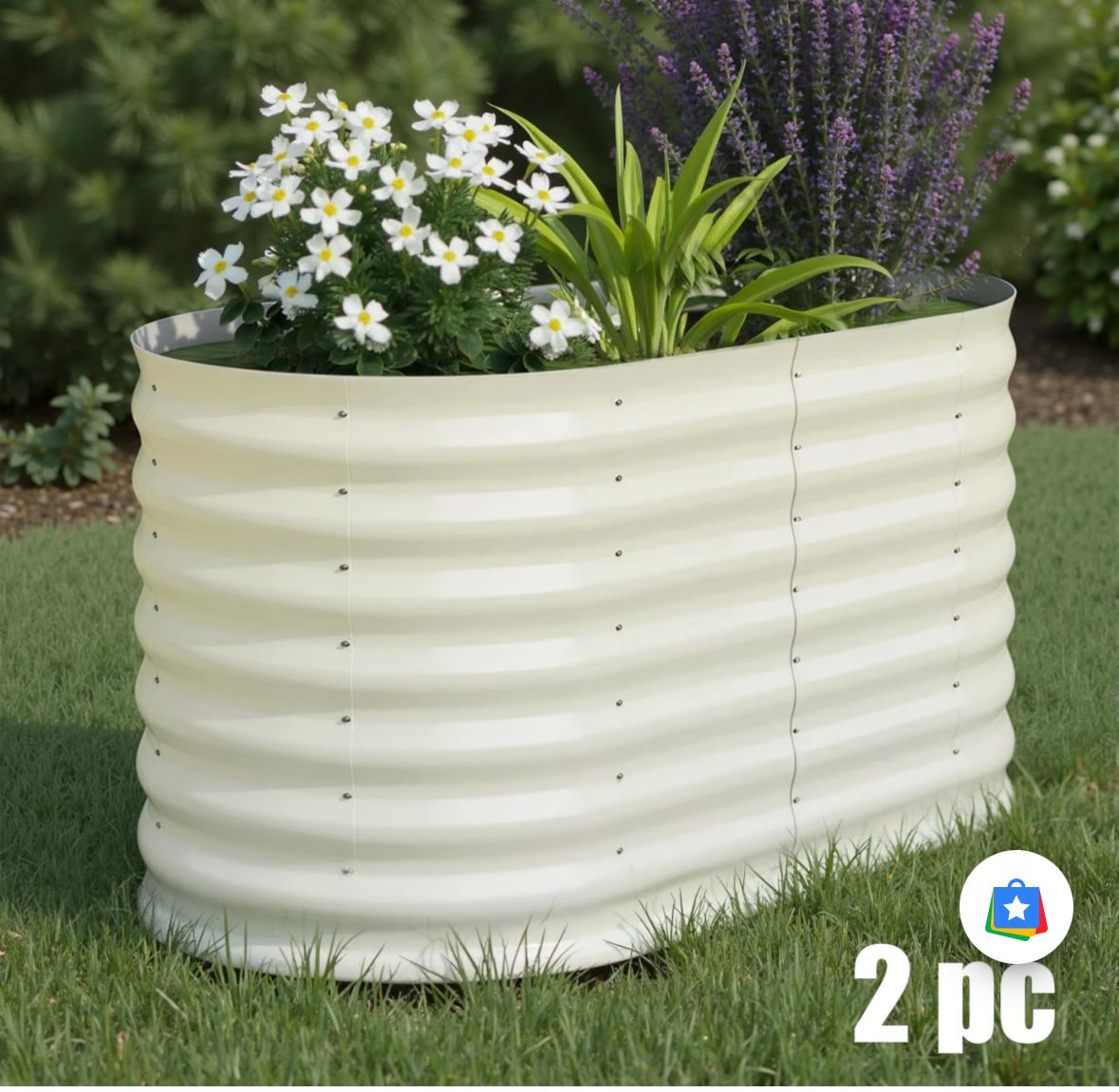 2 PACK Raised Garden Bed, 2’ x 4 x 2 - BEIGE