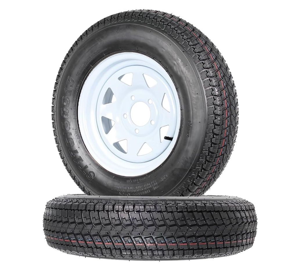 Trailer tires with rims - st175/80d13 - 5 lug - set of 2