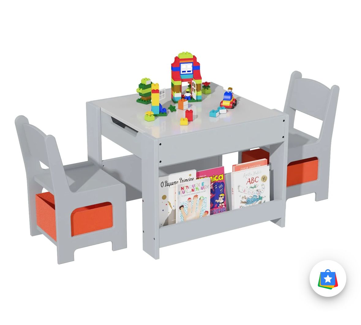 4 in 1 kids wooden activity table with chairs