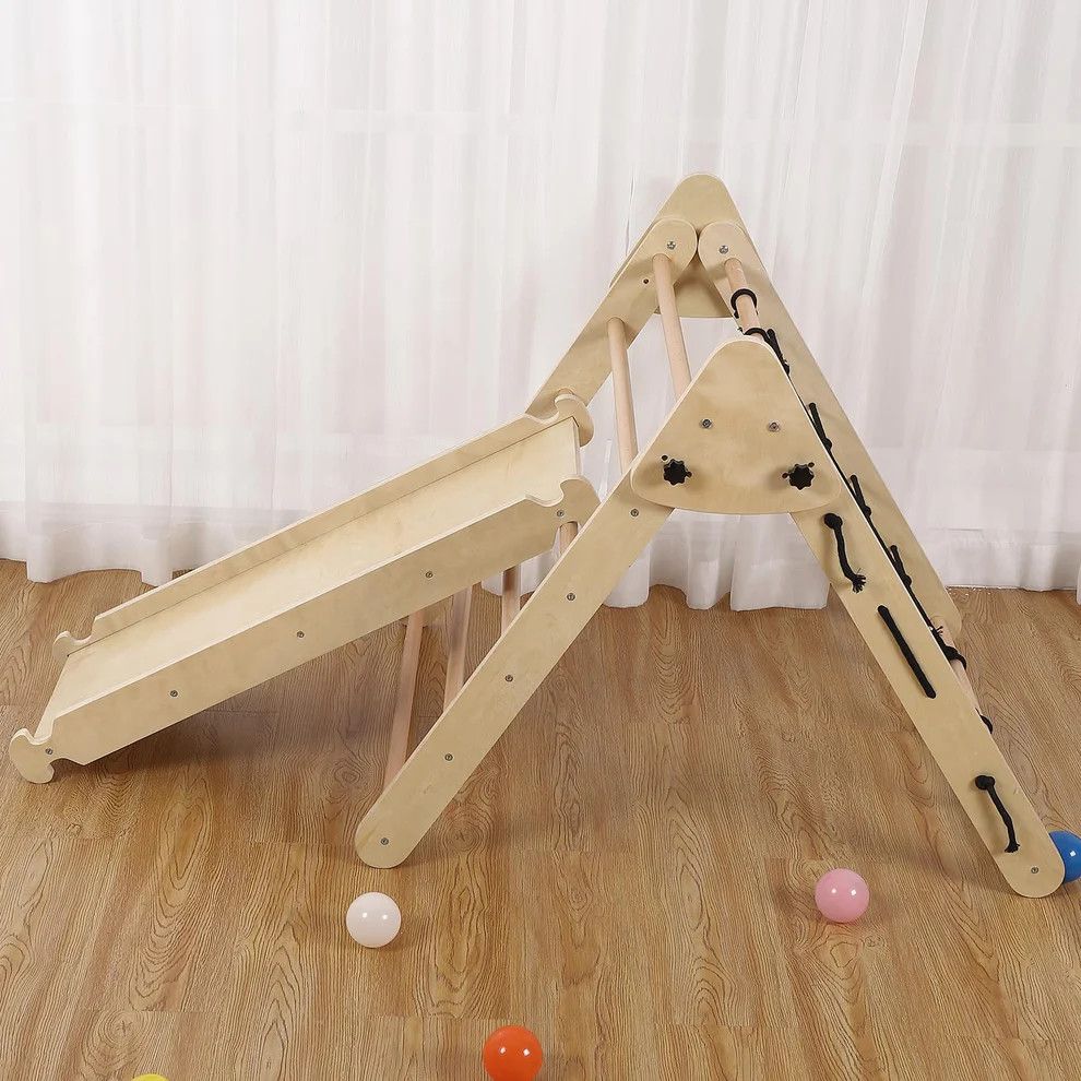 Jungle Gym for Toddlers - 2pcs Wooden Gym Playset