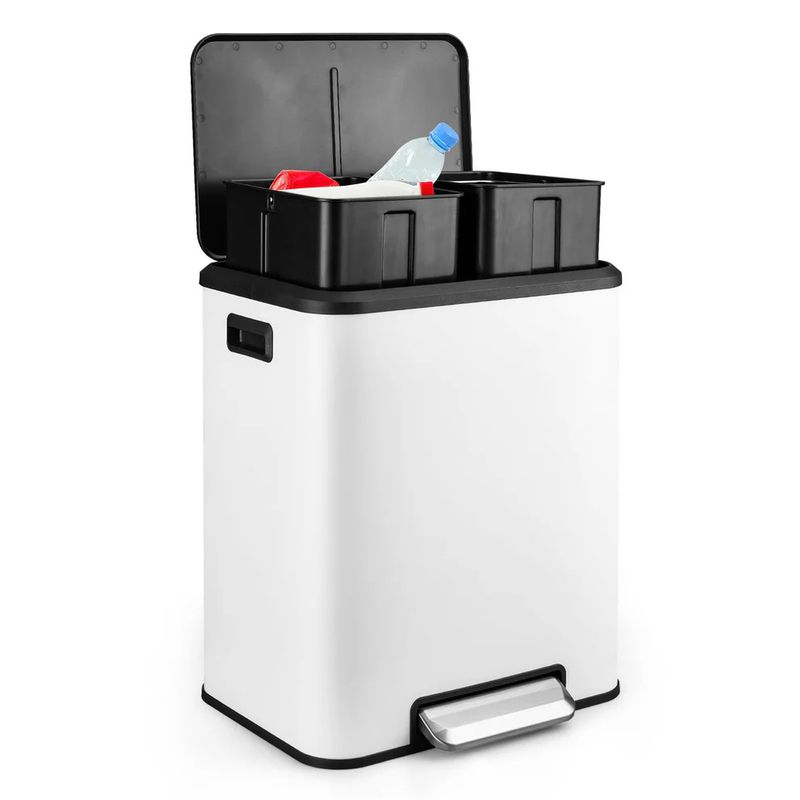 2x15L Dual Bin Trash Can