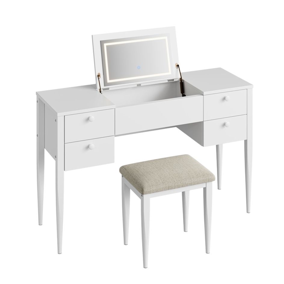 Makeup Vanity Desk With Flip Top Mirror And Lights