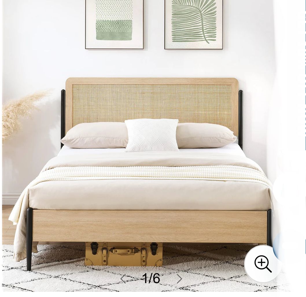 FULL SIZE BED - RATTAN