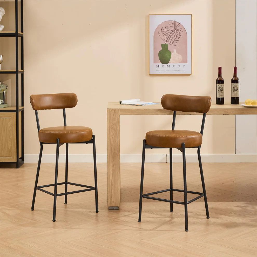 27&quot; Boucle Bar Stools Set of 2