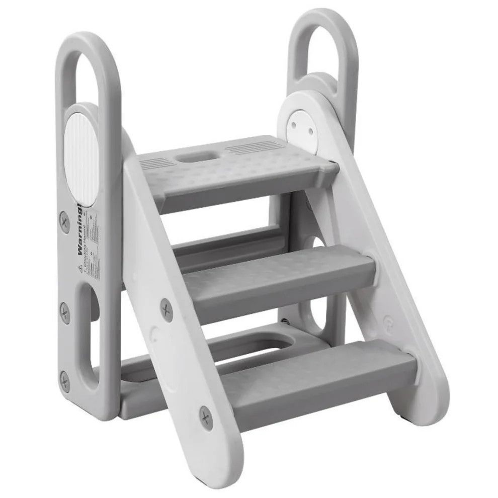 Foldable Toddler Step Stool, 3-step adjustable ladder