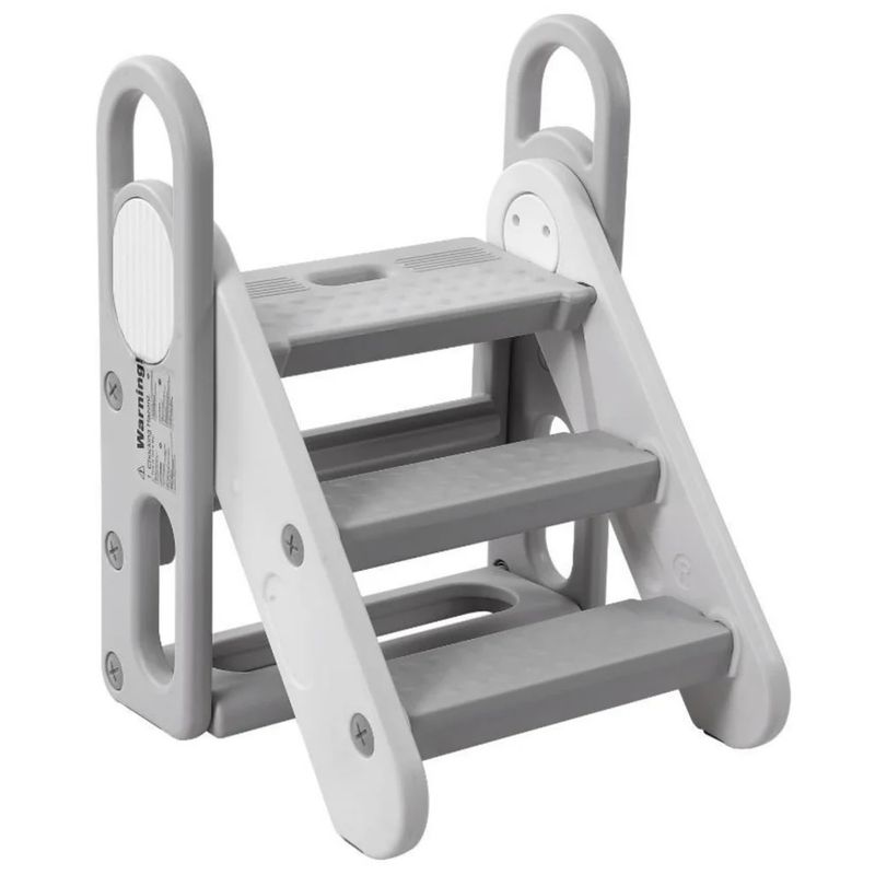 Foldable Toddler Step Stool, 3-step adjustable ladder
