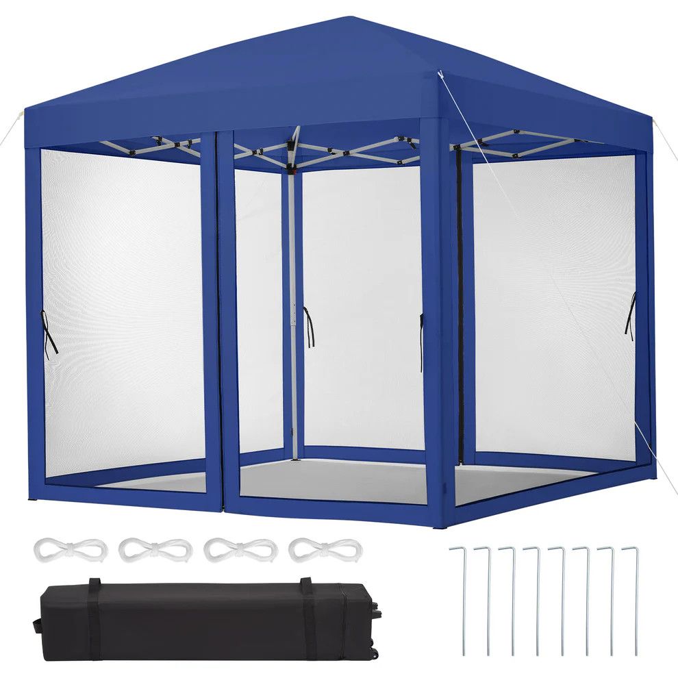 10&#39;x10&#39; Instant Pop-Up Canopy Tent, Blue