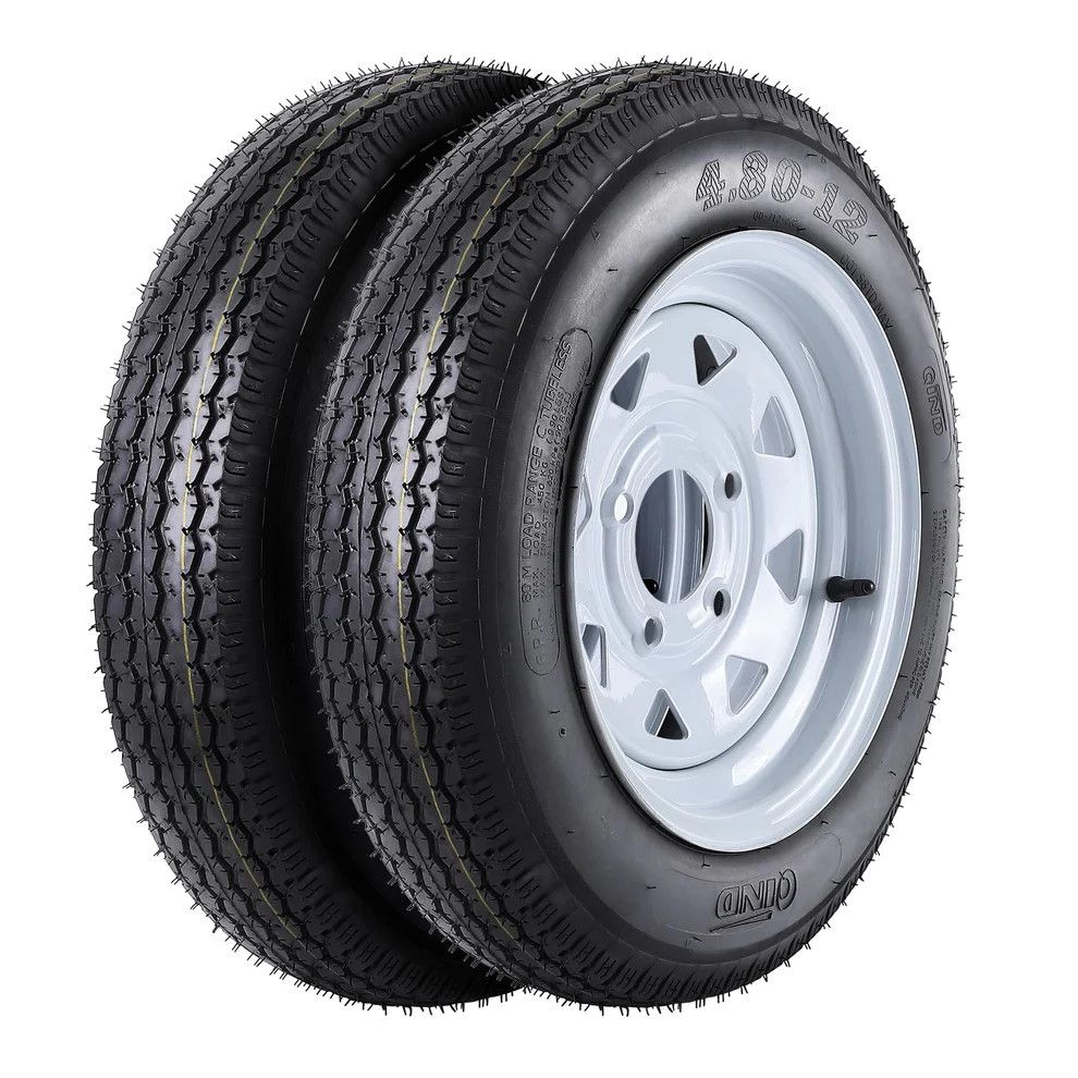 2 x 480-12 6PR with 4 Lug Trailer Tires