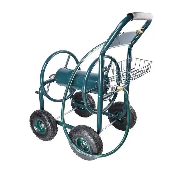 4 Wheels Portable Garden Hose Reel Cart