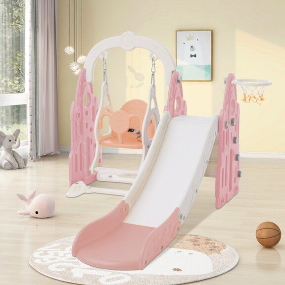 Toddler Slide and Swing Set 4 in 1