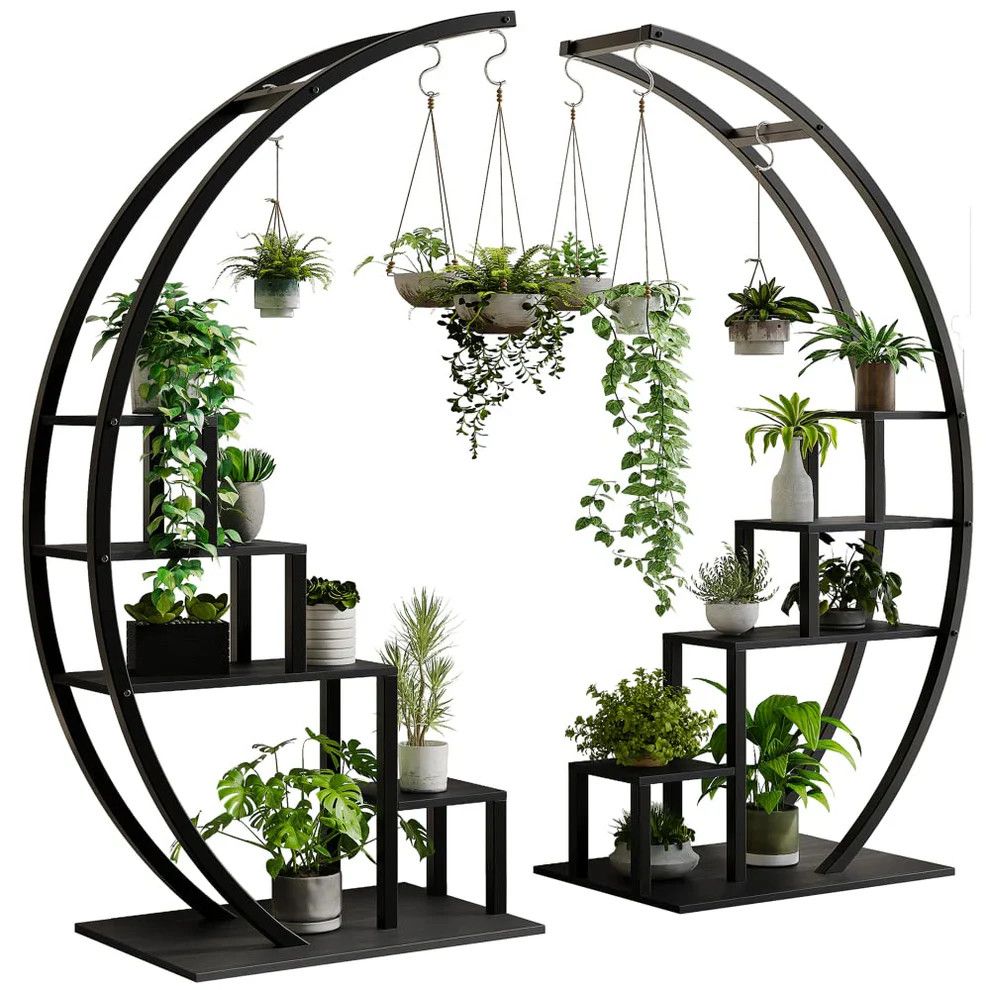 5-Tier Curved Metal Plant Stand