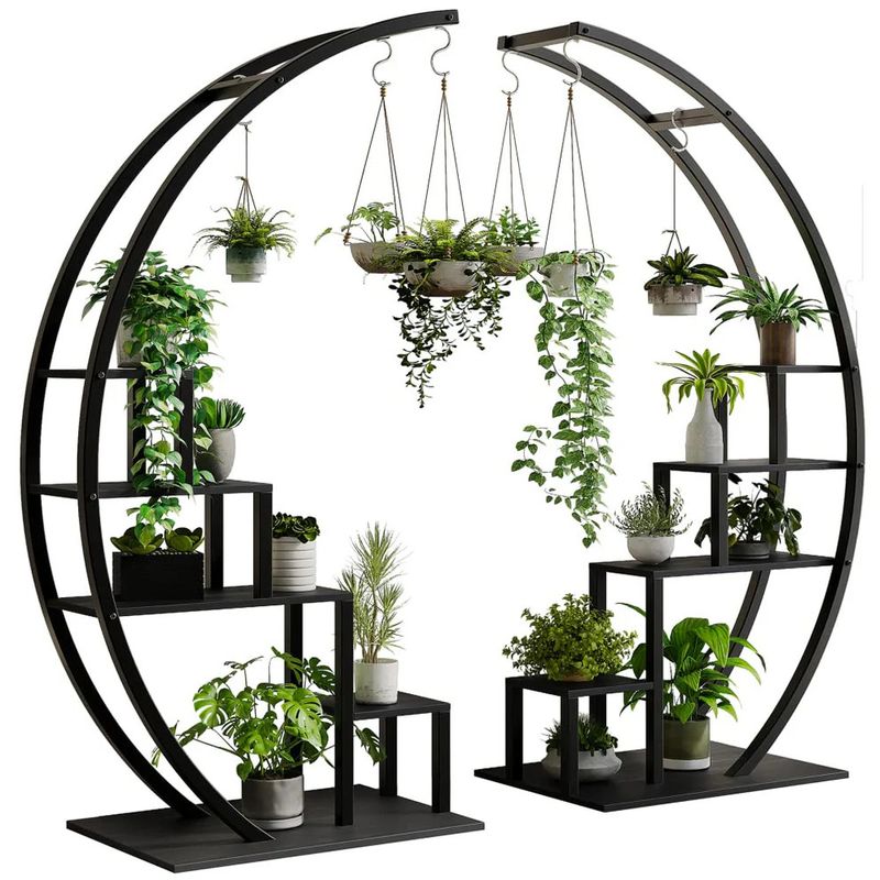 5-Tier Curved Metal Plant Stand