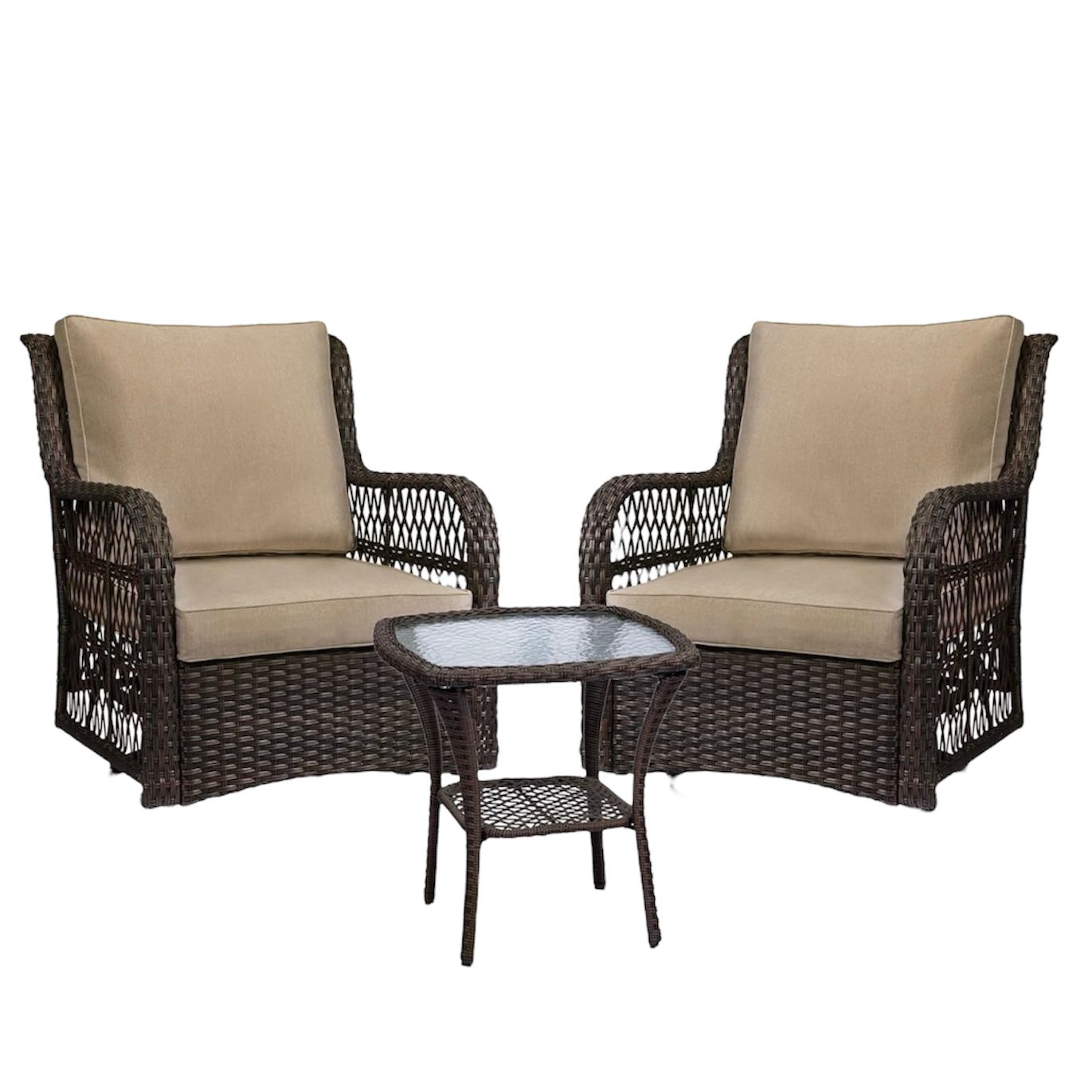 Wicker Patio Set with Table