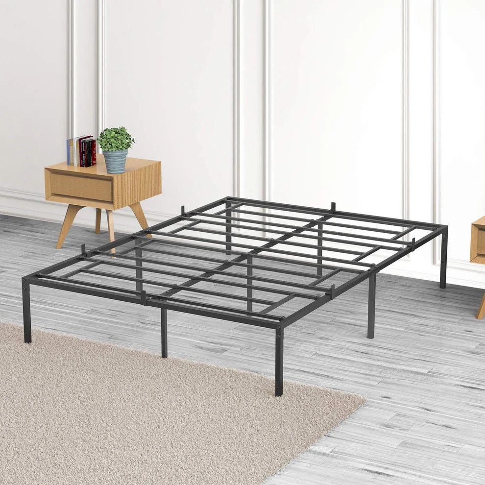Full Bed Frame with Storage 14Inch Metal
