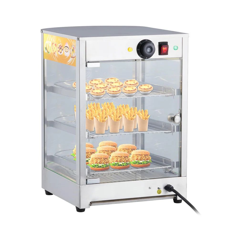Commercial Food Warmer, 14-inch 3-Tier, 800-Watt