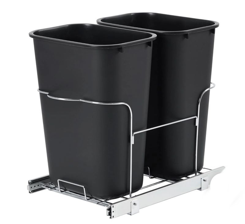 Double pull out trash can kit