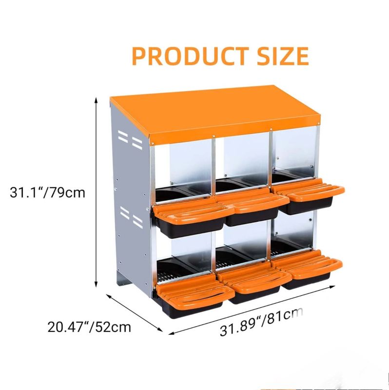 Nesting Boxes for Chickens, 6 Compartment