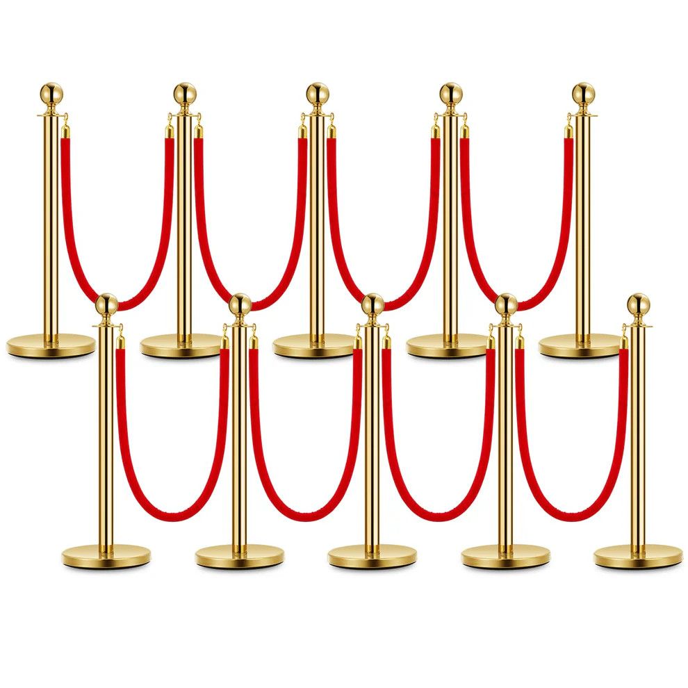 5ft Velvet Ropes and Posts, 10 Posts