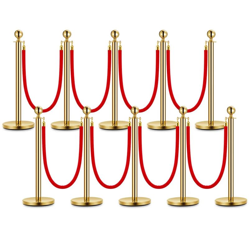 5ft Velvet Ropes and Posts, 10 Posts