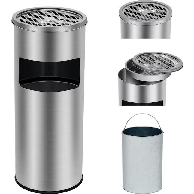 4.5 Gallon/17 L Indoor Outdoor Trash Can with Ashtray