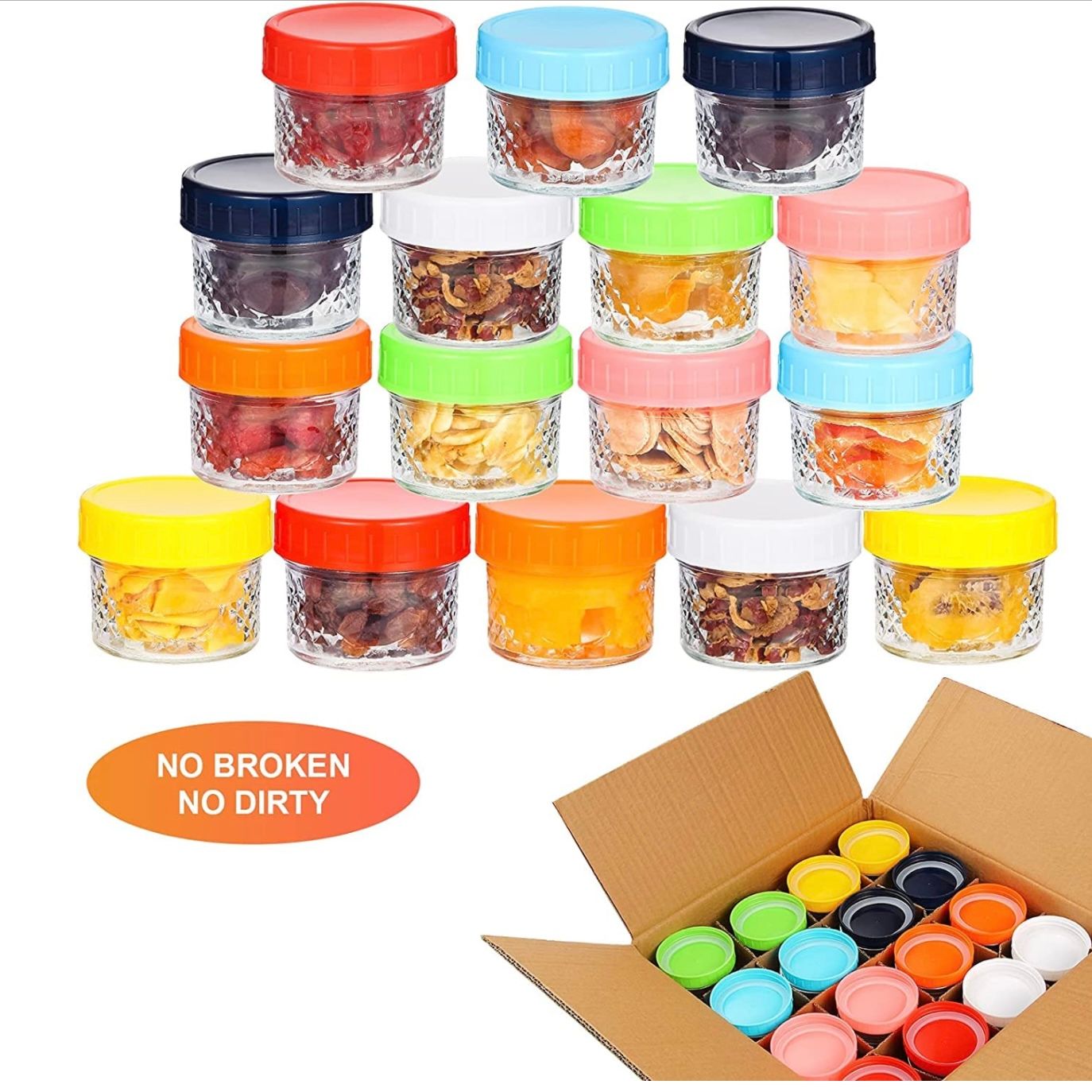 16 pack 4oz Glass jars