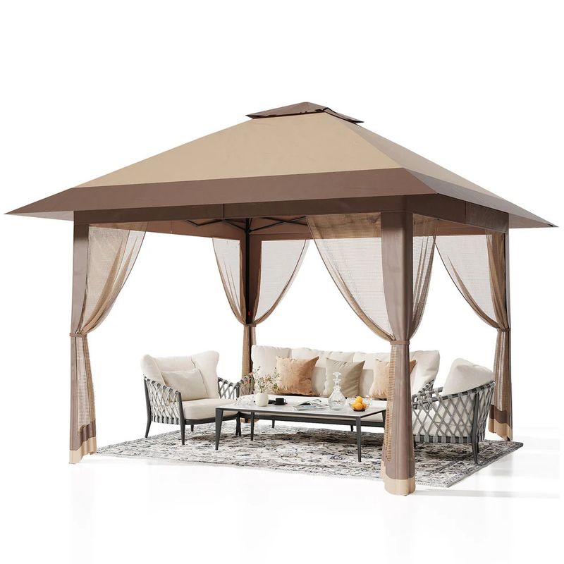 13x13ft Pop-Up Canopy Tent with Mosquito Netting