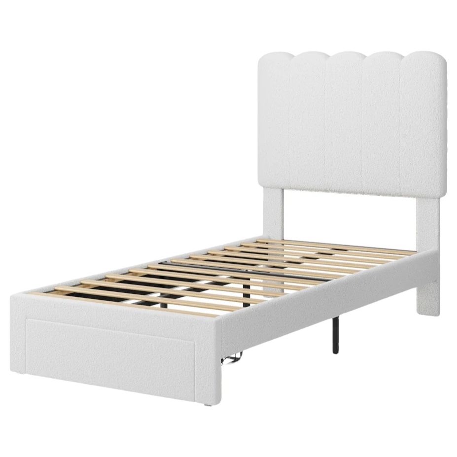 Twin Bed Frame with Storage Drawer and Headboard