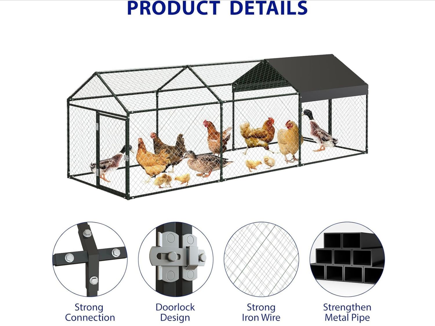 Large metal chicken coop