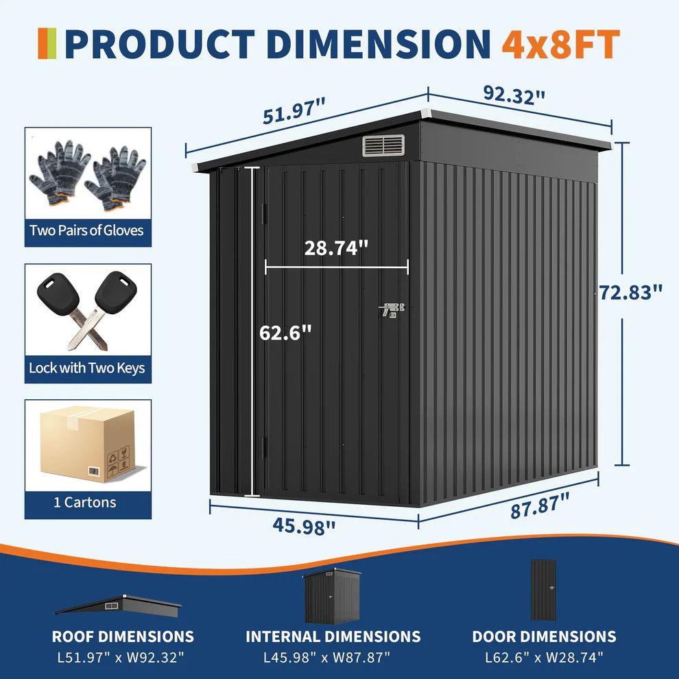 4 x 8 metal shed