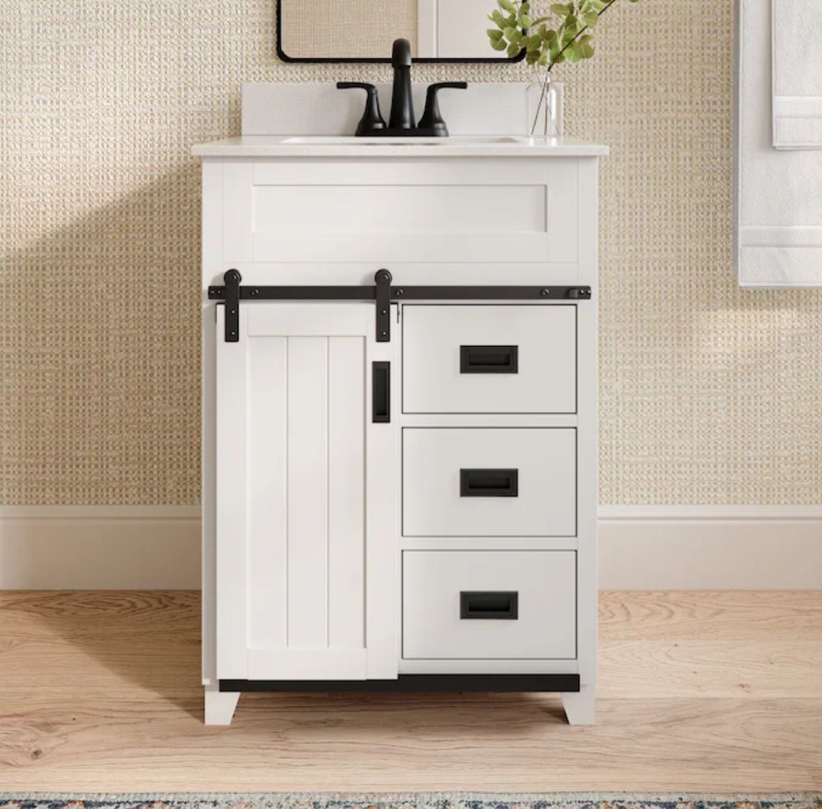 Morriston 24in vanity with top - DMG L Side