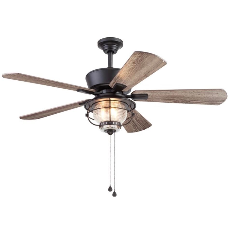 Harbor Breeze Merrimack II 52-in Matte Bronze LED Indoor/Outdoor Ceiling fan