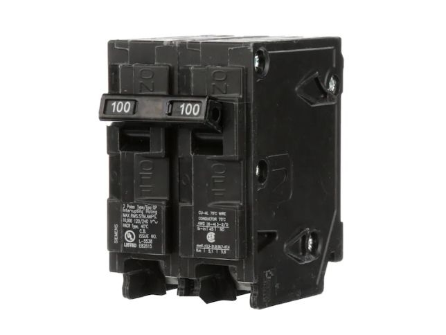 Siemens 2 pole circuit breaker QP100
