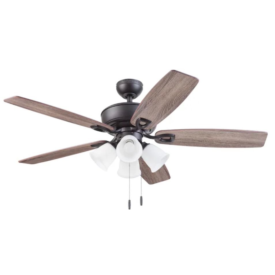 52in Bronze Ceiling Fan with Light